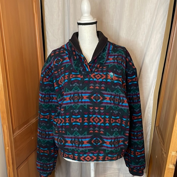 Early Man Images with Aspen embroidered on front colorful pullover sweater Large - Picture 1 of 5